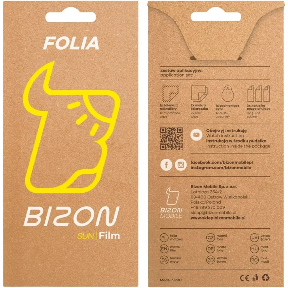 Folia matowa Bizon Glass Watch Film Sun do Garmin Bounce 2