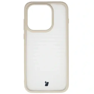 Etui Bizon Case Angelo do OnePlus 15 półprzezroczyste z beżową ramką