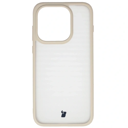 Etui Bizon Case Angelo do OnePlus 15 półprzezroczyste z beżową ramką