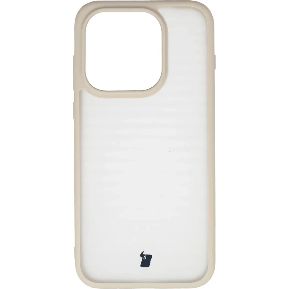 Etui Bizon Case Angelo do OnePlus 15 półprzezroczyste z beżową ramką