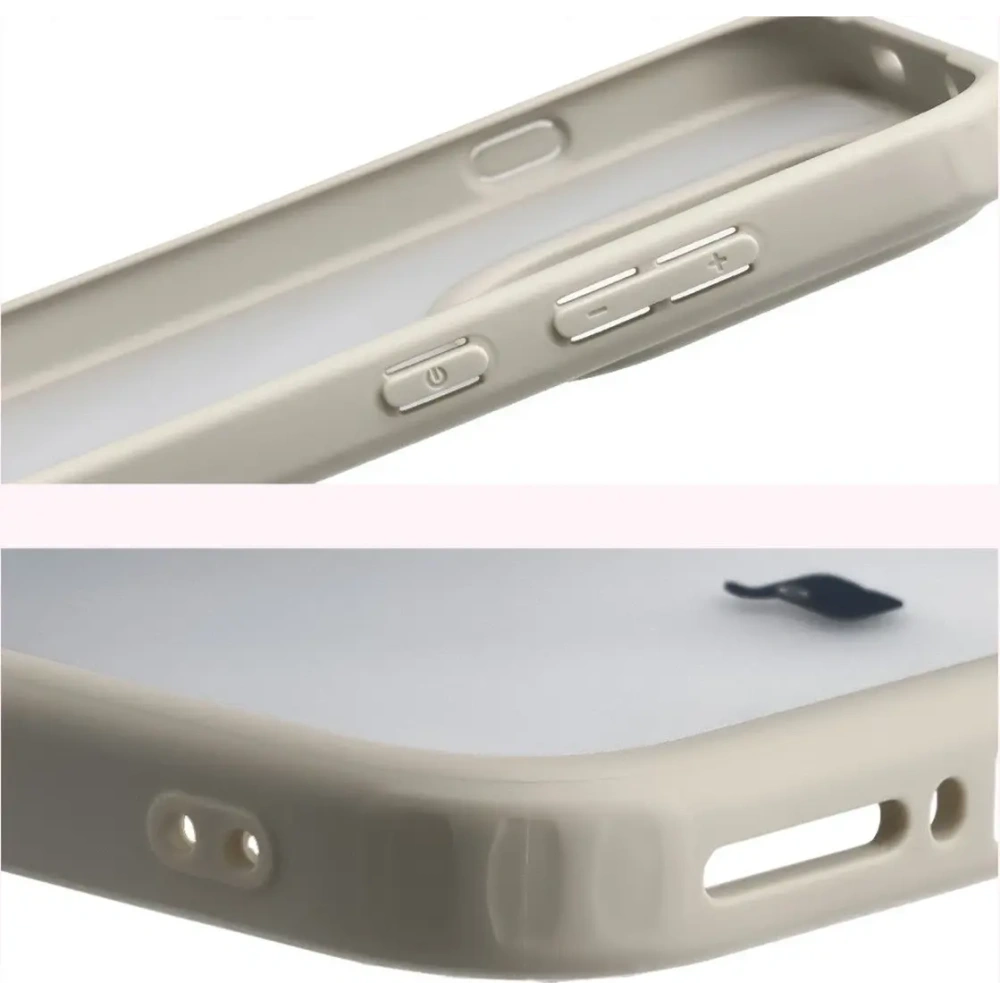 Etui Bizon Case Angelo do OnePlus 15 półprzezroczyste z beżową ramką