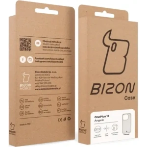 Etui Bizon Case Angelo do OnePlus 15 półprzezroczyste z beżową ramką