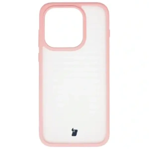 Etui Bizon Case Angelo do OnePlus 15 półprzezroczyste z jasnoróżową ramką
