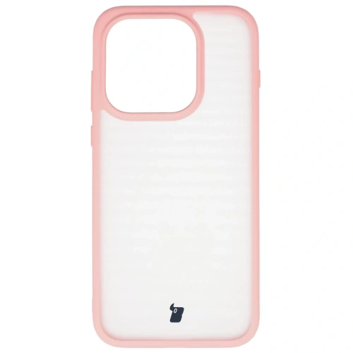 Etui Bizon Case Angelo do OnePlus 15 półprzezroczyste z jasnoróżową ramką