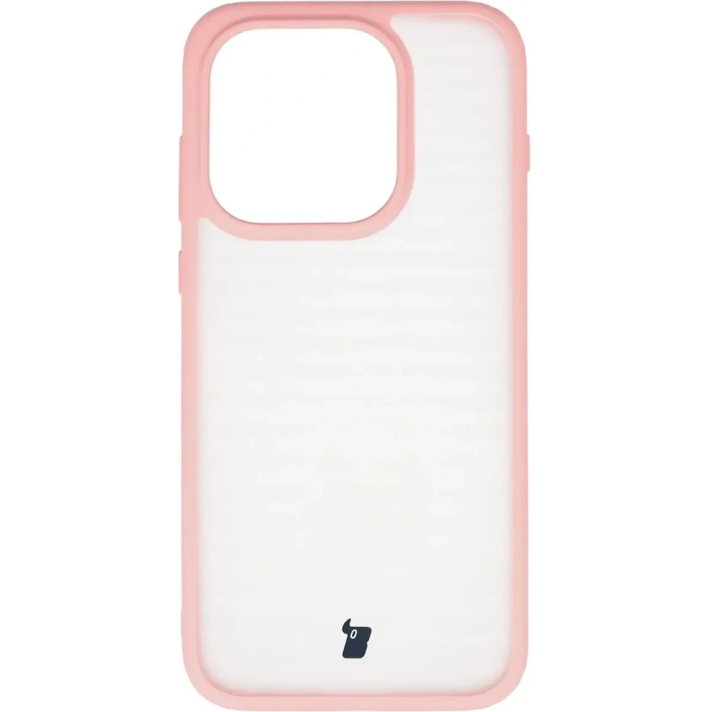 Etui Bizon Case Angelo do OnePlus 15 półprzezroczyste z jasnoróżową ramką