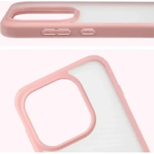 Etui Bizon Case Angelo do OnePlus 15 półprzezroczyste z jasnoróżową ramką