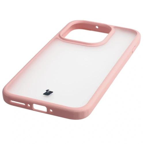 Etui Bizon Case Angelo do OnePlus 15 półprzezroczyste z jasnoróżową ramką