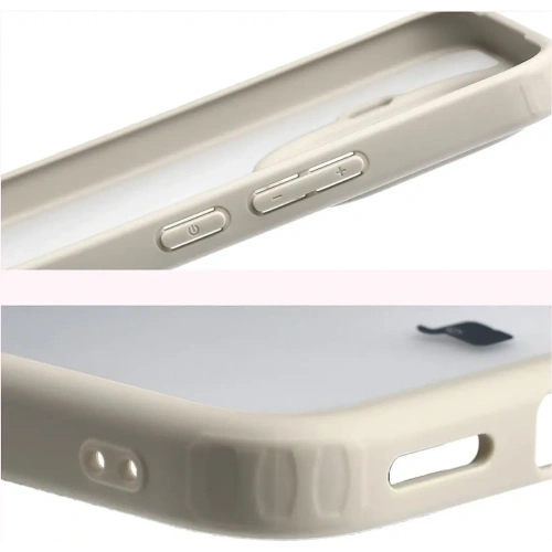 Etui Bizon Case Angelo do Xiaomi 15T Pro półprzezroczyste z beżową ramką