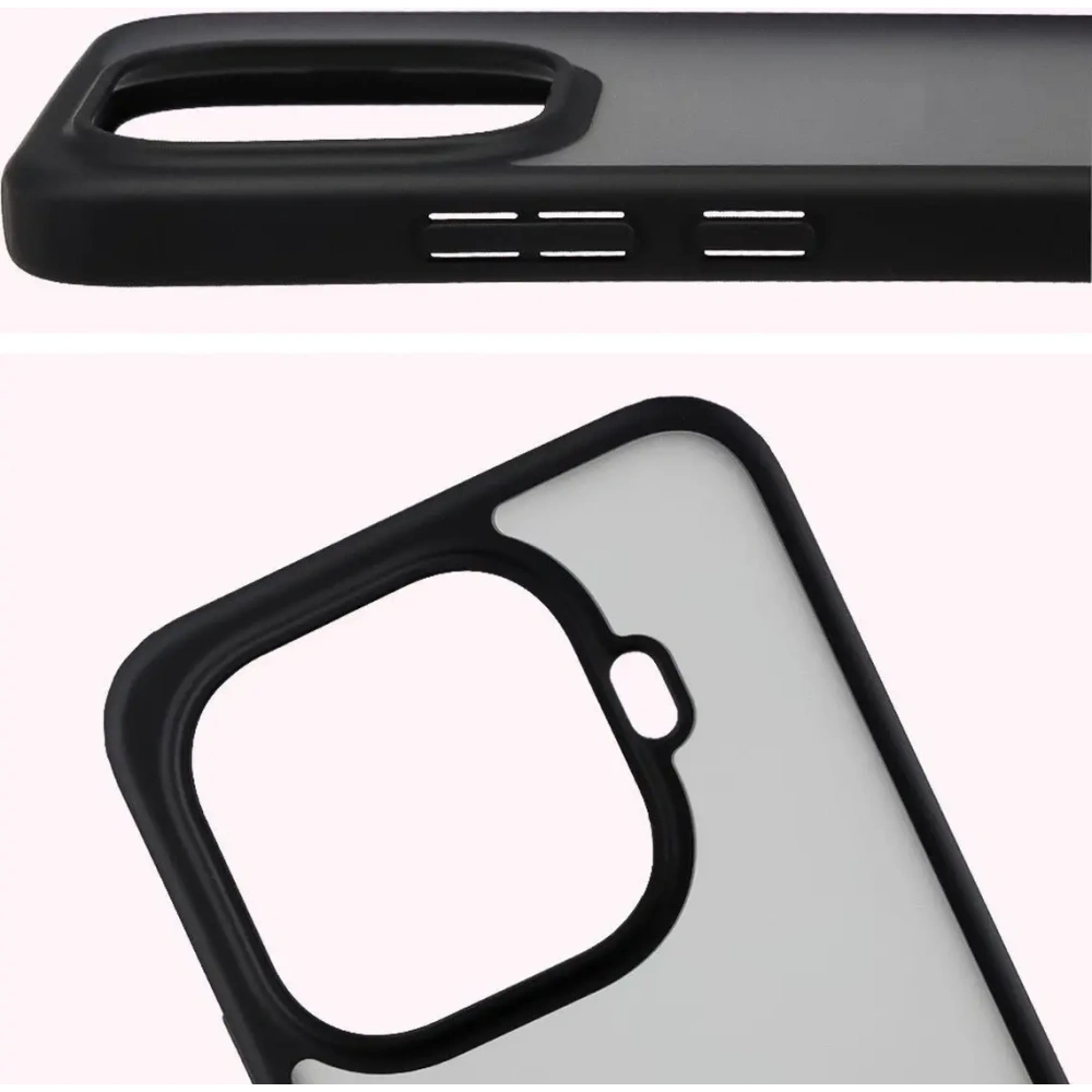 Etui Bizon Case Angelo do Xiaomi 15T Pro przydymione z czarną ramką