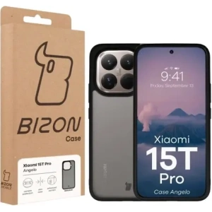 Etui Bizon Case Angelo do Xiaomi 15T Pro przydymione z czarną ramką