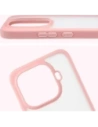 Etui Bizon Case Angelo do Xiaomi 15T Pro półprzezroczyste z jasnoróżową ramką
