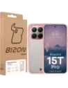 Etui Bizon Case Angelo do Xiaomi 15T Pro półprzezroczyste z jasnoróżową ramką