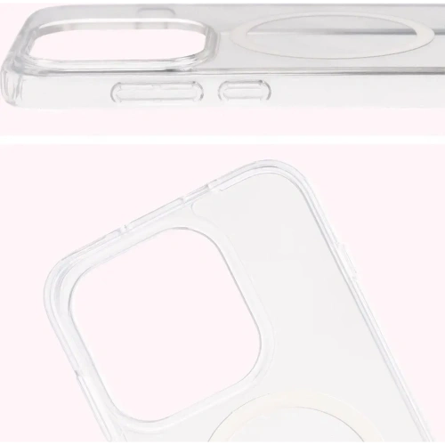 Etui z pierścieniem magnetycznym Bizon Case CrystalO do OnePlus 15 przezroczyste
