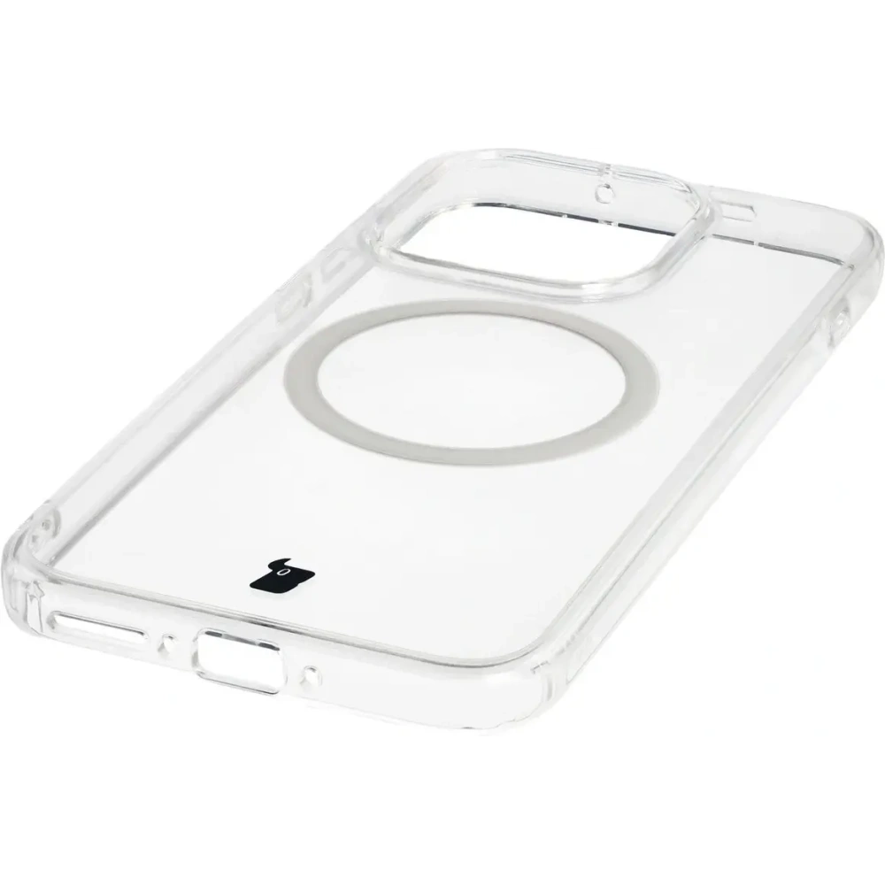 Etui z pierścieniem magnetycznym Bizon Case CrystalO do OnePlus 15 przezroczyste