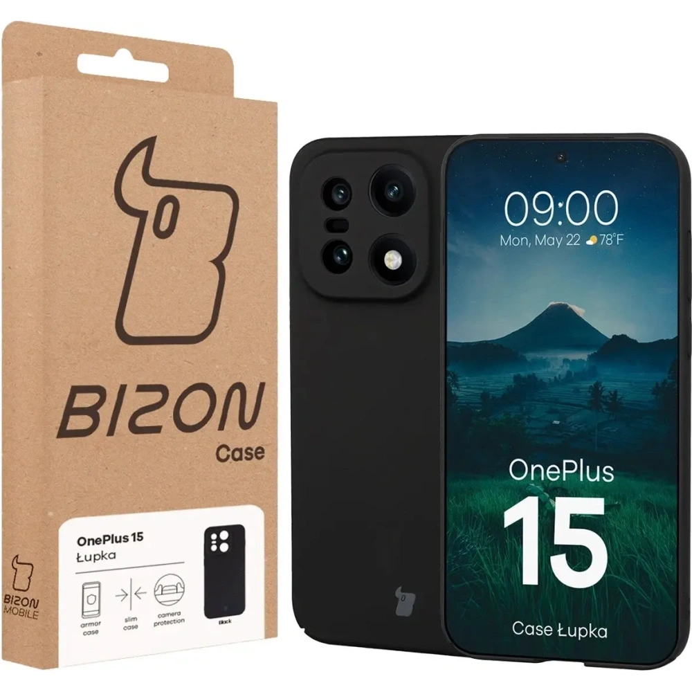 Etui Bizon Case Łupka do OnePlus 15 czarne