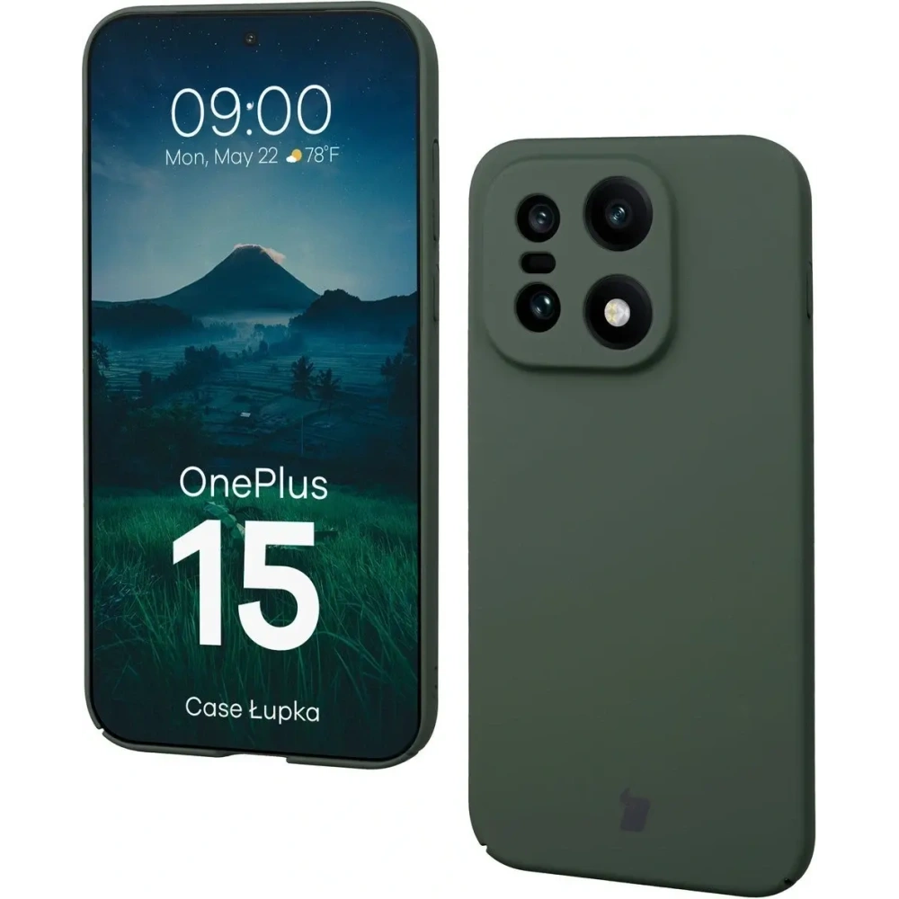 Etui Bizon Case Łupka do OnePlus 15 zielone