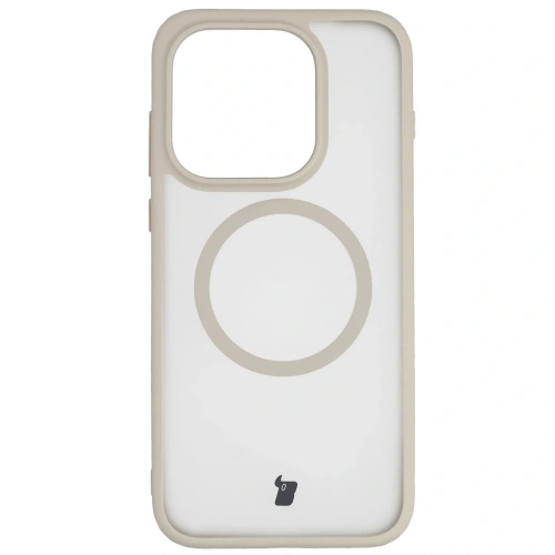 Etui z pierścieniem magnetycznym Bizon Case MatteO do OnePlus 15 przydymione-beżowe