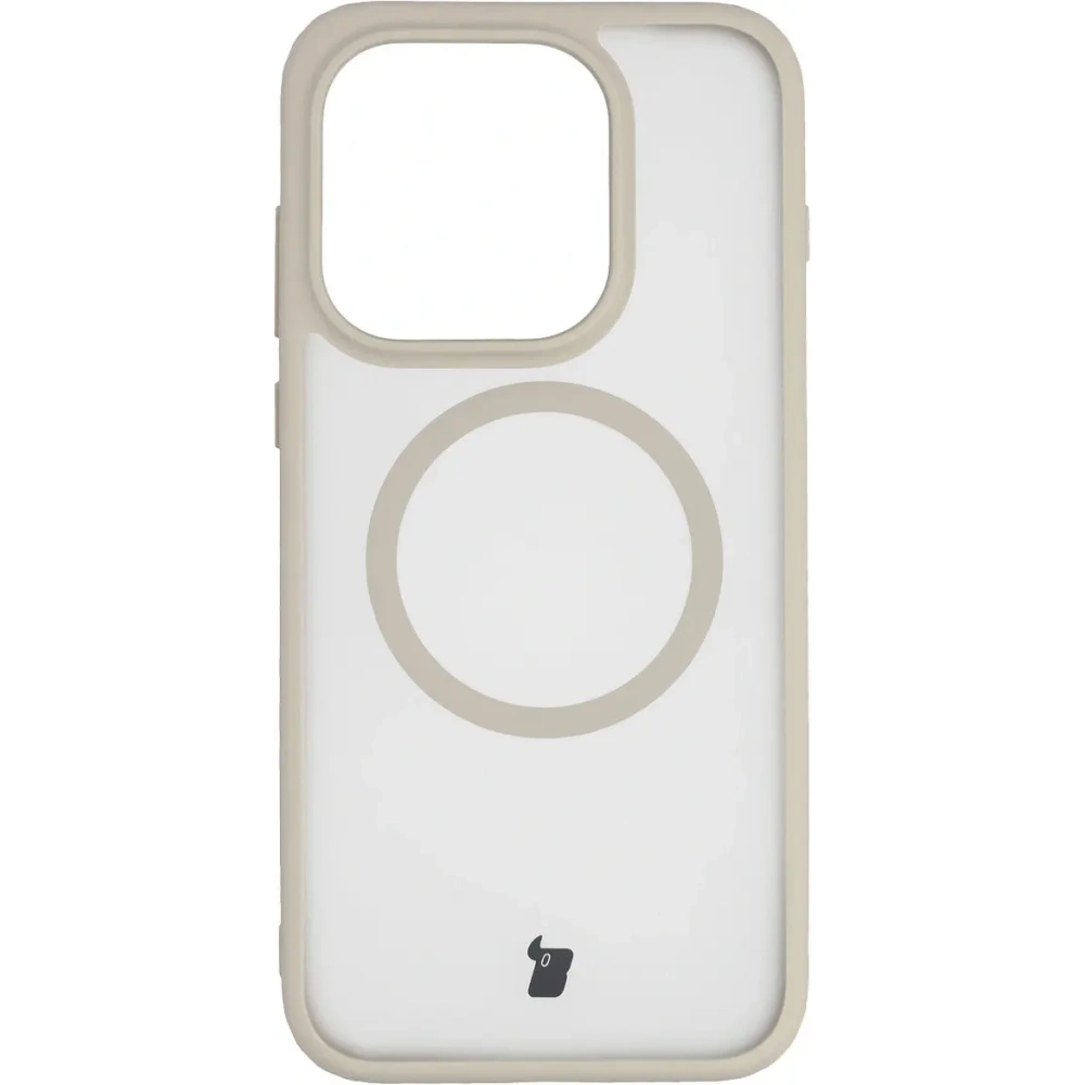 Etui z pierścieniem magnetycznym Bizon Case MatteO do OnePlus 15 przydymione-beżowe