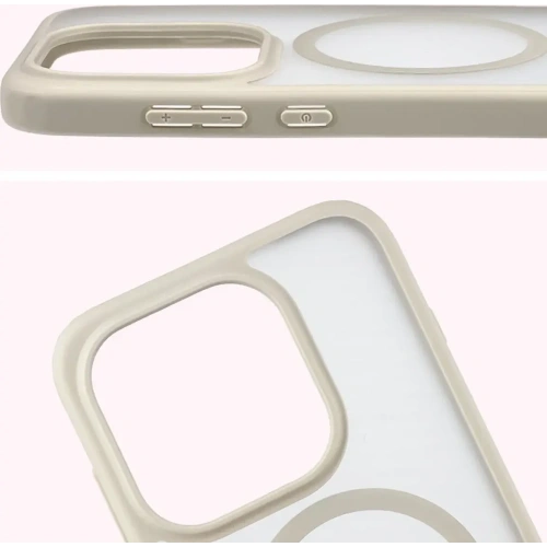 Etui z pierścieniem magnetycznym Bizon Case MatteO do OnePlus 15 przydymione-beżowe