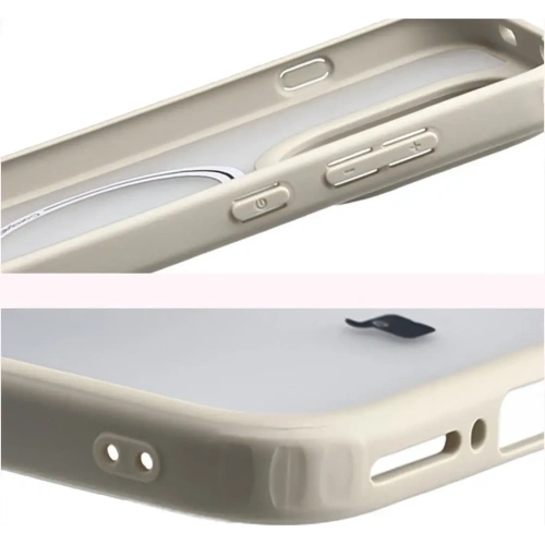 Etui z pierścieniem magnetycznym Bizon Case MatteO do OnePlus 15 przydymione-beżowe