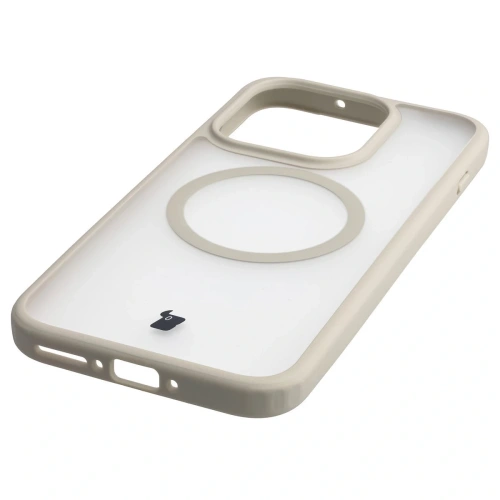 Etui z pierścieniem magnetycznym Bizon Case MatteO do OnePlus 15 przydymione-beżowe