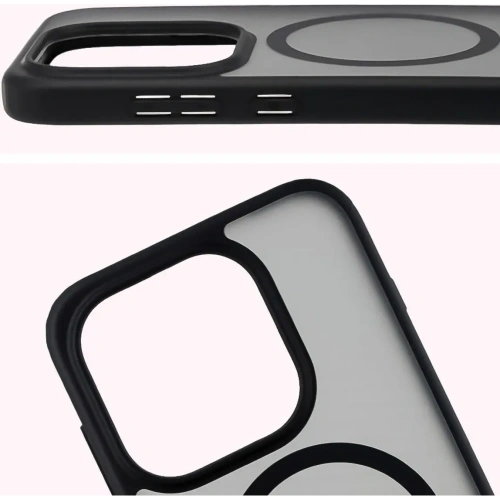 Etui z pierścieniem magnetycznym Bizon Case MatteO do OnePlus 15 przydymione-czarne