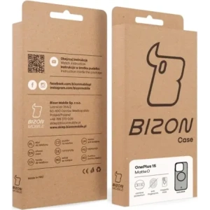 Etui z pierścieniem magnetycznym Bizon Case MatteO do OnePlus 15 przydymione-czarne