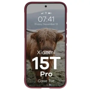 Pancerne etui Bizon Case Tur do Xiaomi 15T Pro burgundowe