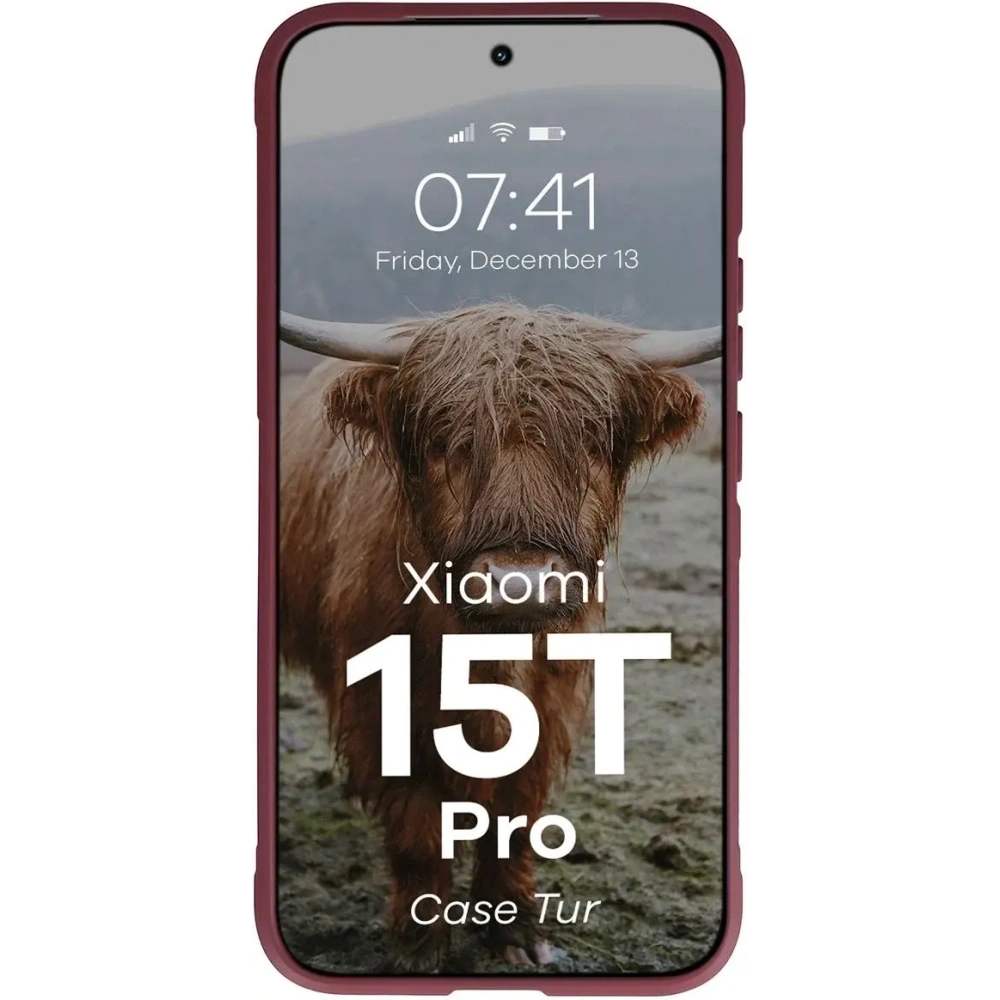 Pancerne etui Bizon Case Tur do Xiaomi 15T Pro burgundowe