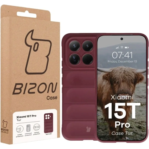 Pancerne etui Bizon Case Tur do Xiaomi 15T Pro burgundowe