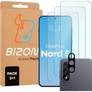 3x szkło hartowane + szybka na aparat Bizon Glass Clear Pack do OnePlus Nord 5