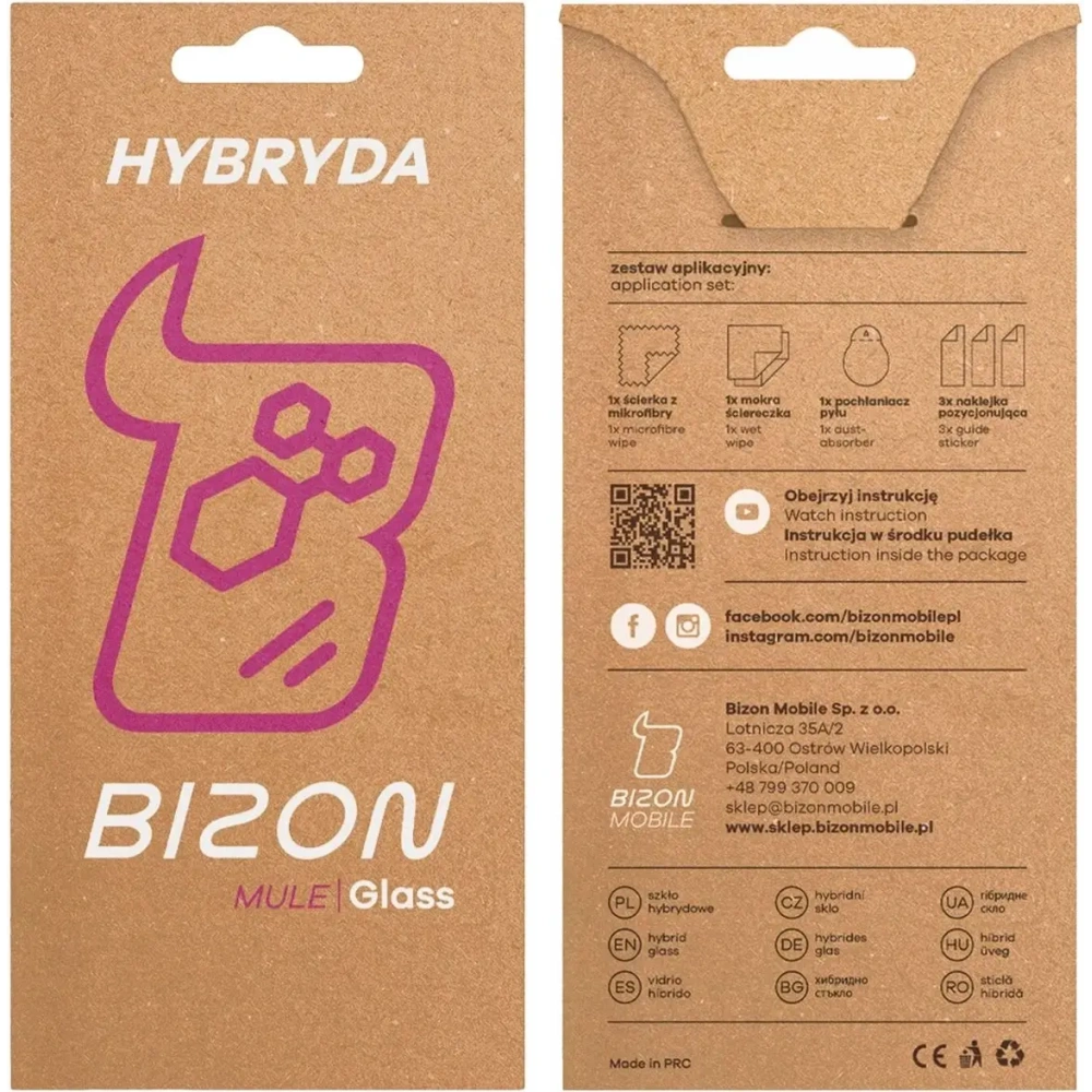 Elastyczne szkło hybrydowe Bizon Glass Mule do Honor X5c Plus