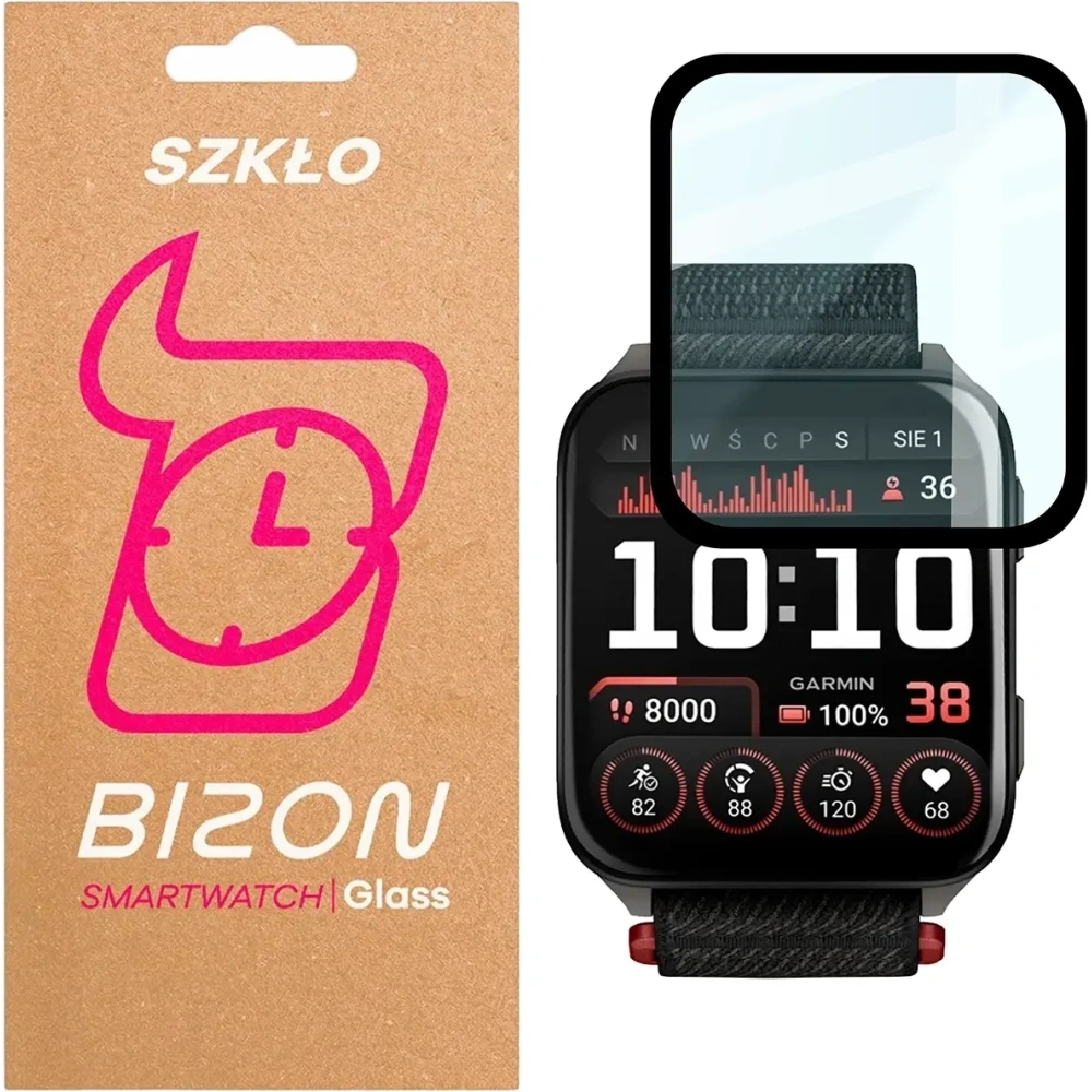 Szkło hybrydowe Bizon Glass Watch Edge Hybrid do Garmin Venu X1 czarne