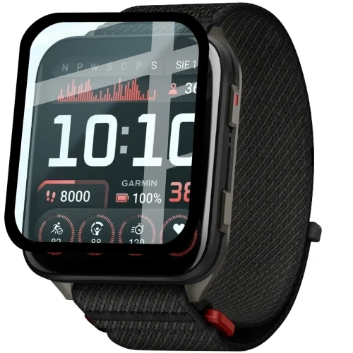 Szkło hybrydowe Bizon Glass Watch Edge Hybrid do Garmin Venu X1 czarne