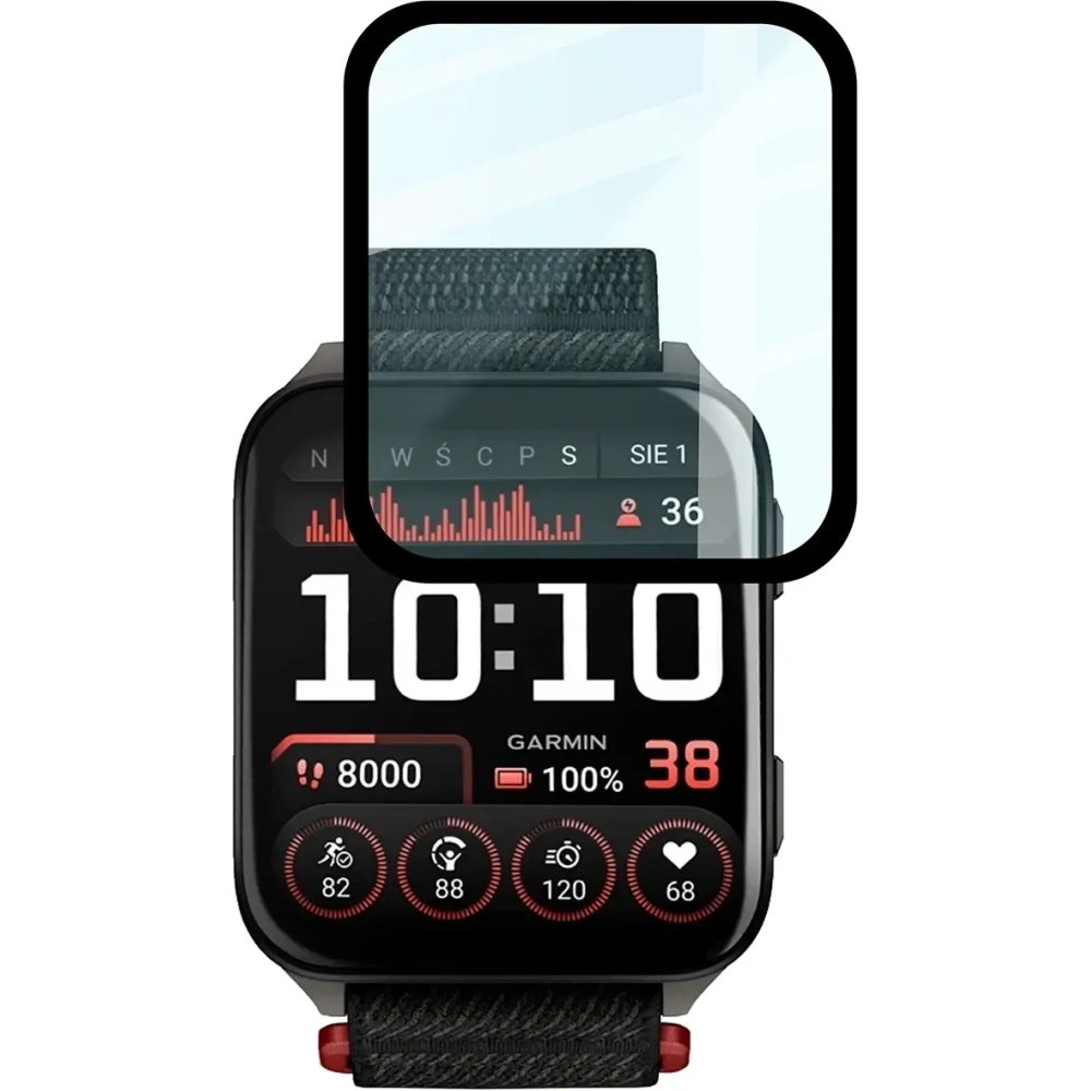 Szkło hybrydowe Bizon Glass Watch Edge Hybrid do Garmin Venu X1 czarne