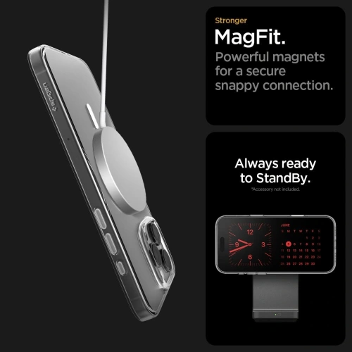 Etui Spigen Thin Fit Mag MagSafe do Apple iPhone 16 Pro Max Clear/white