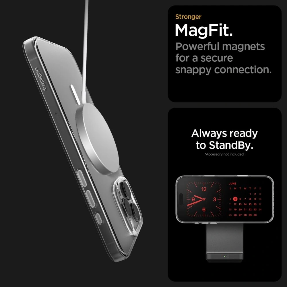 Etui Spigen Thin Fit Mag MagSafe do Apple iPhone 16 Pro Max Clear/white