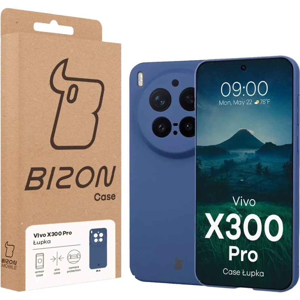 Etui Bizon Case Łupka do Vivo X300 Pro niebieskie