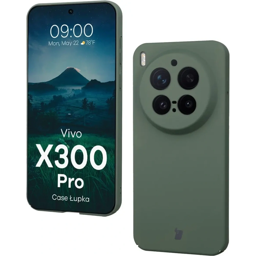 Etui Bizon Case Łupka do Vivo X300 Pro zielone