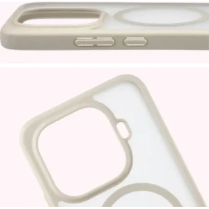 Etui z pierścieniem magnetycznym Bizon Case MatteO do Xiaomi 15T Pro przydymione-beżowe