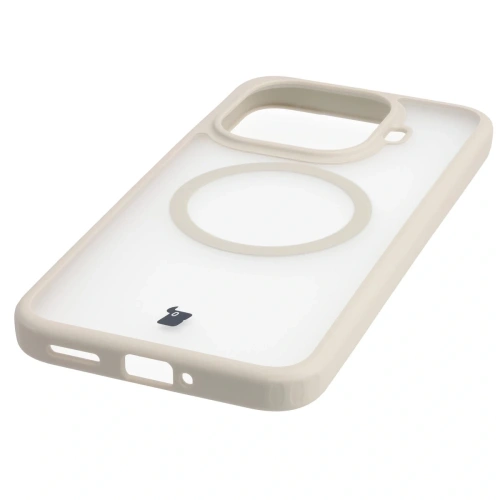 Etui z pierścieniem magnetycznym Bizon Case MatteO do Xiaomi 15T Pro przydymione-beżowe