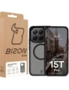 Etui z pierścieniem magnetycznym Bizon Case MatteO do Xiaomi 15T Pro przydymione-czarne