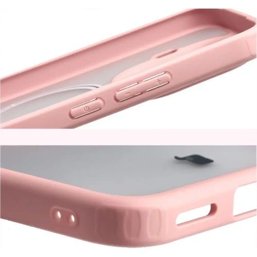 Etui z pierścieniem magnetycznym Bizon Case MatteO do Xiaomi 15T Pro przydymione-jasnoróżowe