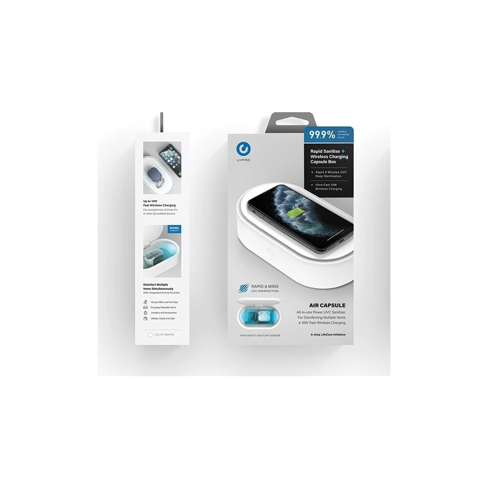 Hurtownia GSM - LYFRO Air Capsule UV-C sterilizátor s indukčním nabíjením 10W bílý/white - UNIQ230WHT - {ean13} - Hurt