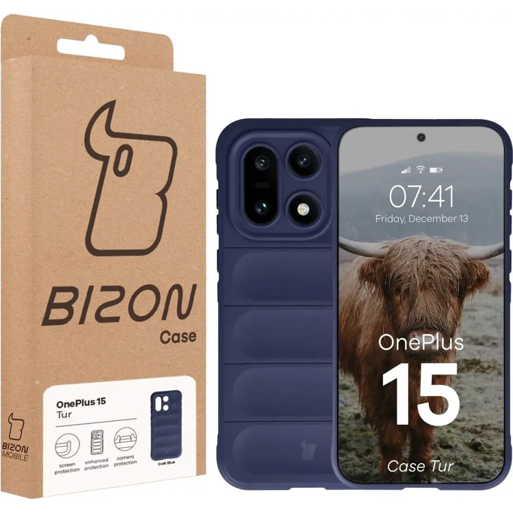Pancerne etui Bizon Case Tur do OnePlus 15 granatowe