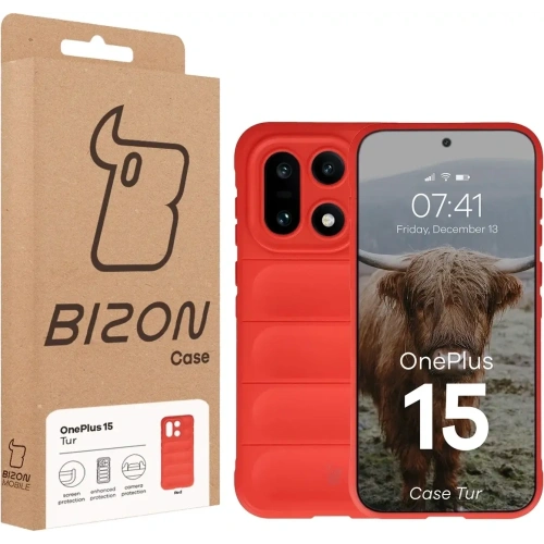 Pancerne etui Bizon Case Tur do OnePlus 15 czerwone