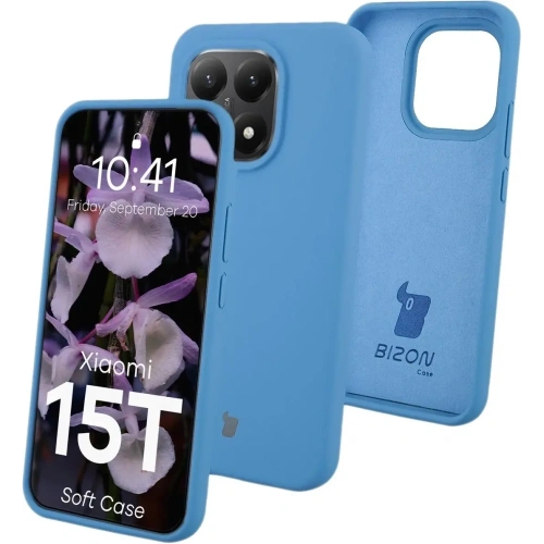 Silikonowe etui Bizon Soft Case do Xiaomi 15T niebieskie