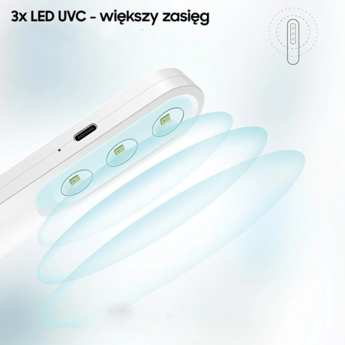 LYFRO Beam lampa dezynfekująca mini UV-C ręczna sterylizator biały/white