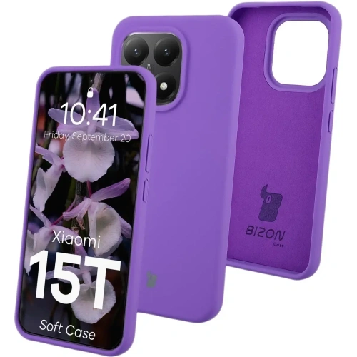 Silikonowe etui Bizon Soft Case do Xiaomi 15T fioletowe