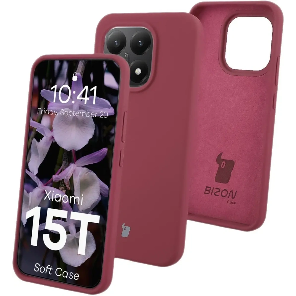 Silikonowe etui Bizon Soft Case do Xiaomi 15T ciemnofioletowe